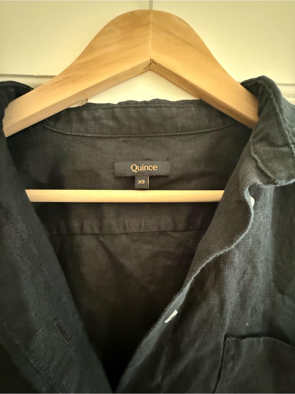 Quince 100% European Linen Black Button-Down Shirt Dress - Picture 2 of 4